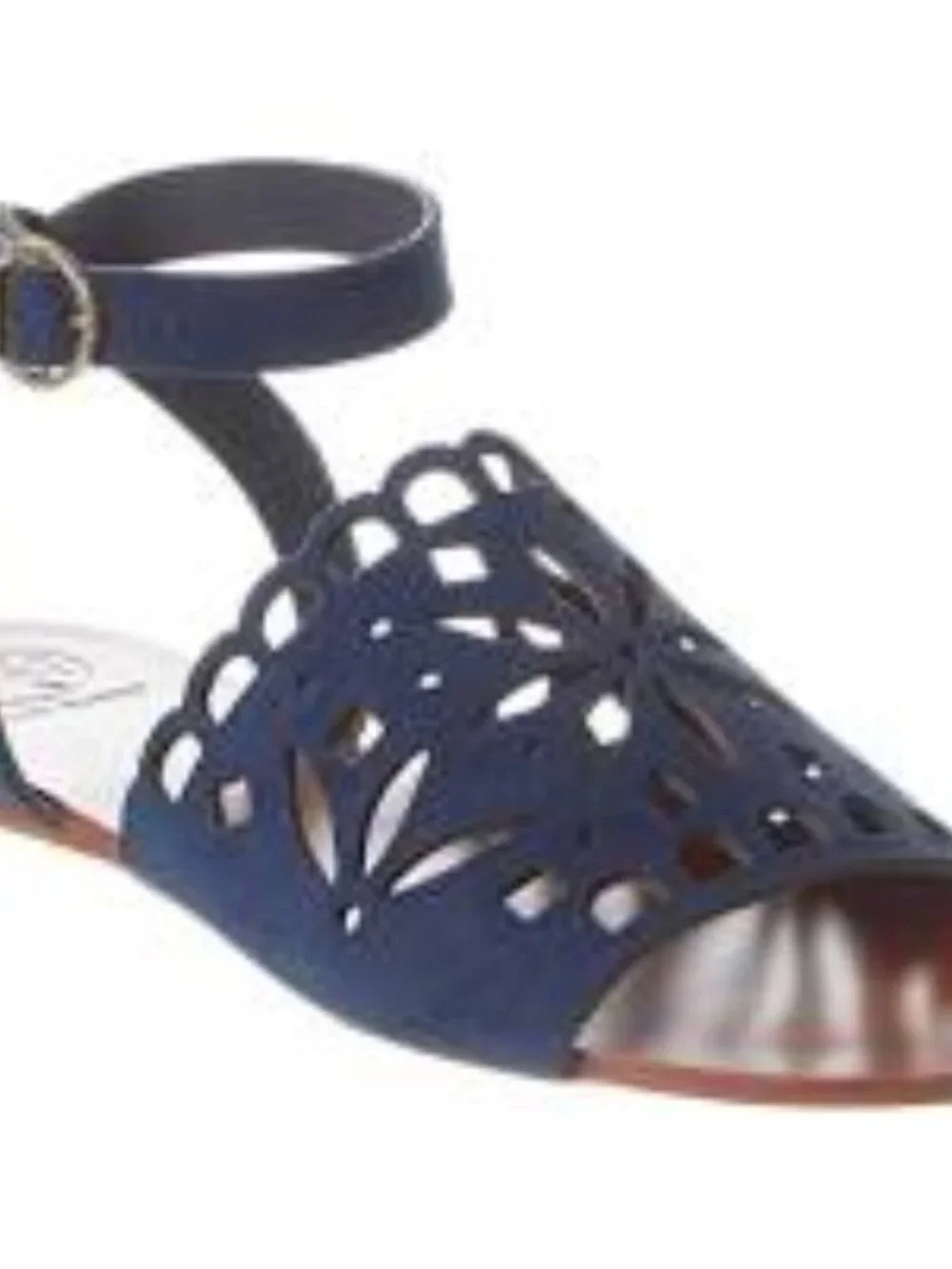 Tory Burch Navy Blue Suede Cutout Detail Sandals - Size 8